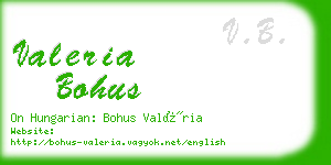 valeria bohus business card